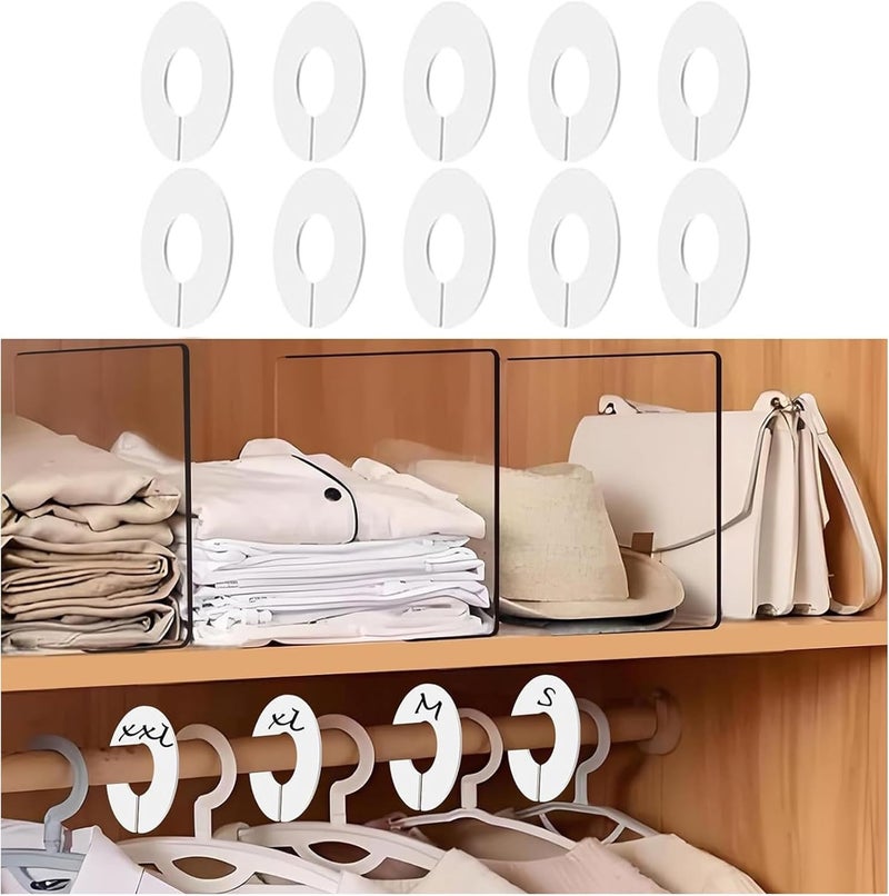 mioule Closet Dividers for Hanging Clothes, Durable Plastic Wardrobe Organizers - Perfect for Closet Rods, Clothing Racks & Retail Display (30 Closet Dividers) - Image 1